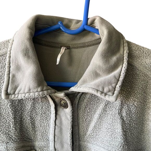 Free People Oversized Ruby Jacket Shacket Womens Small Boyfriend Gray Boho Beach - Picture 3 of 16